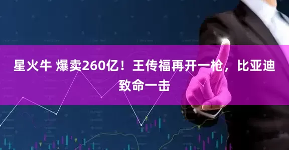 星火牛 爆卖260亿！王传福再开一枪，比亚迪致命一击